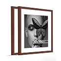 Art Street Synthetic Document Large Size Wall Photo Frame, Set Of 2 Big Frames For Wall Artwork, Certificates, Picture & Photographs Home Decor (10x10 Inch Matted To: 8x8 Inch, Brown)