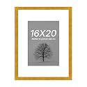 Art Street Table Rectangular Wood Wall Mount Table Top Photo Frame for Home and Office Wall Decoration (Golden, 4x6 Inch)