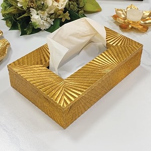 art street tissue box holder with cover rectangle facial tissue paper box holder decorative organizer napkin dispenser box for bathroom home office amp restaurant lustrous gold size 9x6x23 inch