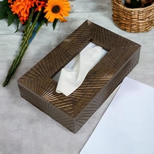 art street tissue box holder with cover rectangle facial tissue paper box holder decorative organizer napkin dispenser box for bathroom home office amp restaurant coffee 9x6x23 inch