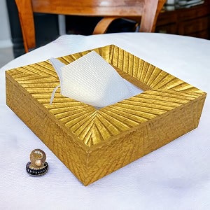 art street tissue box holder with cover square facial tissue paper box decorative organizer napkin dispenser box for home office amp restaurant lustrous gold square size 75x75x25 inch