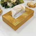 Art Street Tissue Box Holder With Cover, Rectangle Facial Tissue Paper Box Holder Decorative Organizer, Napkin Dispenser Box For Bathroom, Home, Office &amp; Restaurant (Lustrous Gold, Size: 9x6x2.3 Inch)