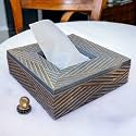 Art Street Tissue Box Holder with Cover, Rectangle Facial Tissue Paper Box Holder Decorative Organizer for Home and Office Table Décor, 2.5X9 Inch