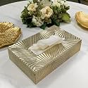 Art Street Tissue Box Holder with Cover, Rectangle Facial Tissue Paper Box Holder Decorative Organizer, Napkin Dispenser Box for Bathroom, Home, Office & Restaurant (Silver, Size: 9x6x2.3 Inch)