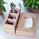 Art Street Tissue Box Holder, Rectangle Facial Tissue Paper Box with Stationery, Cutlery Holder Decorative Organizer, Napkin Dispenser Box for, Home, Office &amp; Restaurant (Gold, Size: 9x6x2.3 Inch)