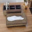 Art Street Tissue Box Holder, Rectangle Facial Tissue Paper Box with Stationery, Cutlery Holder Decorative Organizer, Napkin Dispenser Box for, Home, Office &amp; Restaurant (Coffee, Size: 9x6x2.3 Inch)