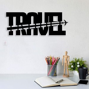 art street travel brown mdf plaque cutout ready to hang for home office wall art decor wall art hanging decorative item home decoration size -45 x 12 inches