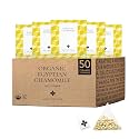 Art of Tea Organic Egyptian Chamomile Tea Bags 50 Count, Premium Whole Leaf Herbal Tea, Naturally Caffeine Free Tea, Pyramid Sachets, Organic Chamomile Tea for Bedtime