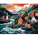 Art Therapy Pcn33 Paint by Number Kit 15 x 20 Inch Linen Canvas for Adults &amp; Kids | DIY 2 Set Acrylic Oil Painting Colors with Brushes for Home Decor | Easy for Beginners (Whispering Waterscape)