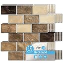 Art3d 10-Pack Subway Peel and Stick Backsplash, Yellow Jasper, 12 x 12 Inch