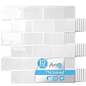 Art3d 10-Pack Subway Peel and Stick Backsplash, White Marble, 12 x 12 Inch