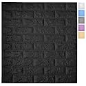Art3d 11-Pack Durable Faux Brick Peel and Stick 3D Wall Panels, Black