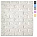 Art3d 11-Pack Durable Faux Brick Peel and Stick 3D Wall Panels, White