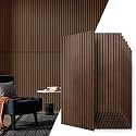Art3d 8-Pack 3D Fluted Wood Sound Absorbing Slat Wall Panel, Dark Walnut