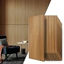 Art3d 8-Pack Fluted Acoustic Wood Slat Wall Panel, 47.2 x 23.6 Inch, Teak