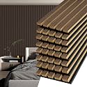 Art3d 8 Pcs Fluted Acoustic Wood Slat Wall Panel, 107 x 8 Inch, Dark Walnut