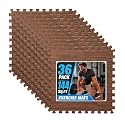 Art3d EVA Puzzle Exercise Mats, 24"x24", 1/2" Thick,36-Pack,Dark Walnut