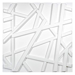 Art3d Matt White PVC 3D Wall Panel Geometric Crossing Lines Cover 32 ...