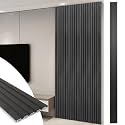 Art3d WPC Slat Wall Panels, 16-Pack 108 x 6 Inch 3D Wall Accents for Interior Wall Decor, Living Room, Bedroom, Black