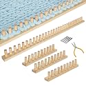 ARTACE 46" Chunky Blanket Loom, Large Adjustable Wooden Loom Frame, Hand Knitting Kit for Adults Beginners, DIY Chunky Throw Blanket Making Kit