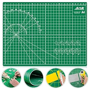 artat self healing cutting mat 934x1234 non-slip pvc double sided 5-ply a4 art craft rotating mat rotary cutting mat for quilting sewing crafts hobby fabric precision scrapbooking project green