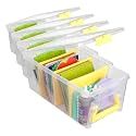 ArtBin 6925JY Semi Satchel with Yellow Accents Storage Container, Clear (Pack of 4)