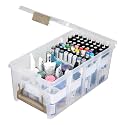 ArtBin Semi Satchel Craft Organizer with Accessory Trays, Clear