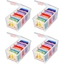 ArtBin Semi Satchel Portable Craft Organizer with 3 Dividers - Clear Plastic Storage Case for Art &amp; Craft Supplies (Pack of 4)
