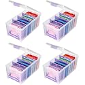 ArtBin Semi Satchel Portable Craft Organizer with 3 Dividers - Clear Plastic Storage Case for Art &amp; Craft Supplies (Pack of 4)