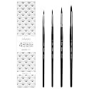 ARTEGRIA Watercolor Brush Set, 4 Pointed Round Brushes, Sizes 2, 4, 6, 8
