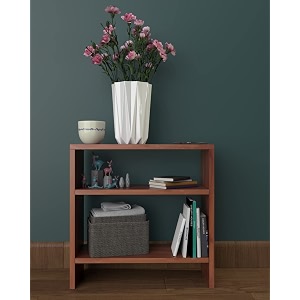 coral engineered wood 2 shelf side table - versatile bedside sofa end book storage corner stand for home and office diy space saver organizer- matte finish500x500x200mm pine