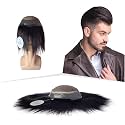 Artello® REAL MIRAGE Hair Patch for Men, 7D Ultimate Skin Base Toupee with Original Scalp Partition, Trim-able PU Frontal, 100% Virgin Human Hair Wig (Colour: Natural Black) (10x7)