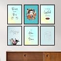 ARTELLY Makeup Set Quotes Salon Art Framed Wall Posters/Paintings with Frame - Studio Photo Frames Decoration Items - Women Beauty Parlour Theme Combo (Set of 6) (10x13 inch, Quote 2)
