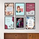 ARTELLY Makeup Set Quotes Salon Art Framed Wall Posters/Paintings with Frame - Studio Photo Frames Decoration Items - Women Beauty Parlour Theme Combo (Set of 6) (13x17 inch, Quote 3)