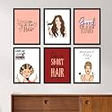 ARTELLY Makeup Set Quotes Salon Art Framed Wall Posters/Paintings with Frame - Studio Photo Frames Decoration Items - Women Beauty Parlour Theme Combo (Set of 6) (10x13 inch, Quote 4)