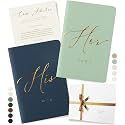 ARTESORI Wedding Vow Book for Her &amp; Him, Soft Touch, Gold Engraving, 28 Lined Pages, Wedding Vow Books His and Hers, Wedding Essentials, Wedding Registry Gifts, His and Hers Gifts [Mint &amp; Navy]
