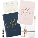 ARTESORI Wedding Vow Book for Her &amp; Him, Soft Touch, Gold Engraving, 28 Lined Pages, Wedding Vow Books His and Hers, Wedding Essentials, Wedding Registry Gifts, His and Hers Gifts [Blush &amp; Navy]