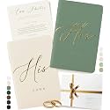 ARTESORI Wedding Vow Book for Her &amp; Him, Soft Touch, Gold Engraving, 28 Lined Pages, Wedding Vow Books His and Hers, Wedding Essentials, Wedding Registry Gifts, His and Hers Gifts [Sage &amp; Ivory]