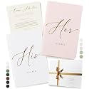 ARTESORI Wedding Vow Book for Her &amp; Him, Soft Touch, Gold Engraving, 28 Lined Pages, Wedding Vow Books His and Hers, Wedding Essentials, Wedding Registry Gifts, His and Hers Gifts [Blush &amp; White]