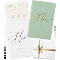 ARTESORI Wedding Vow Book for Her &amp; Him, Soft Touch, Gold Engraving, 28 Lined Pages, Wedding Vow Books His and Hers, Wedding Essentials, Wedding Registry Gifts, His and Hers Gifts [Mint &amp; White]