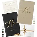 ARTESORI Wedding Vow Book for Her &amp; Him, Soft Touch, Gold Engraving, 28 Lined Pages, Wedding Vow Books His and Hers, Wedding Essentials, Wedding Registry Gifts, His and Hers Gifts [Beige &amp; Black]
