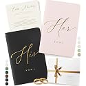 ARTESORI Wedding Vow Book for Her &amp; Him, Soft Touch, Gold Engraving, 28 Lined Pages, Wedding Vow Books His and Hers, Wedding Essentials, Wedding Registry Gifts, His and Hers Gifts [Blush &amp; Black]