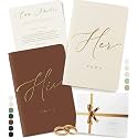 ARTESORI Wedding Vow Books His &amp; Hers - Wedding Registry Gifts Ideas for Bride &amp; Groom, Vow Books for Wedding - Soft-Touch, Gold-Foiled, 28 Lined Pages Vow Book for Her &amp; Him [Ivory &amp; Terracotta]
