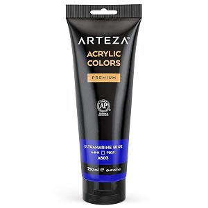 arteza premium acrylic paint ultramarine blue a503 250 ml tube rich pigment non-fading non-toxic paint for artists amp hobby painters art supplies for canvas painting