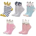 Artfasion Kids Girls Ankle Socks: Seamless Cotton Socks for 2-14 Age