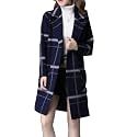 Knitted Print Lapel Pockets Plus Size Jacket Cardigan Blue 2XL
