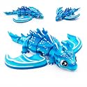 Articulated Dragon – 3D Printed Mythical Creature Gift, Posable Jointed Companion, Collectible Detailed Shelf or Desk Decoration - for Adults (Blue Ocean Dragon)