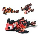 Articulated Dragon – 3D Printed Mythical Creature Gift, Posable Jointed Companion, Collectible Detailed Shelf or Desk Decoration - for Adults (Firescale Lava Dragon)