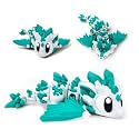 Articulated Dragon – 3D Printed Mythical Creature Gift, Posable Jointed Companion, Collectible Detailed Shelf or Desk Decoration - for Adults (Emerald Dragon)
