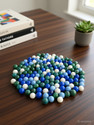 Artiffi Glass Marble Decorative Kanche Pebbles for Decoration & Kids Playing Kanche/goli Glass Marbles(Blue 950 Gram) BS_Kanche Polished Round Marble Pebbles